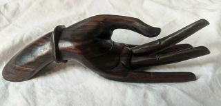 INCREDIBLE Vintage Mid Century Modern Carved Solid wood ROSEWOOD HAND SCULPTURE 5