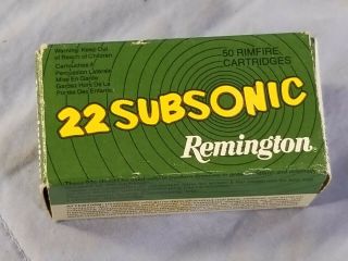 Empty Vintage Remington Subsonic.  22 Rim Fire Cartridge Ammo Box