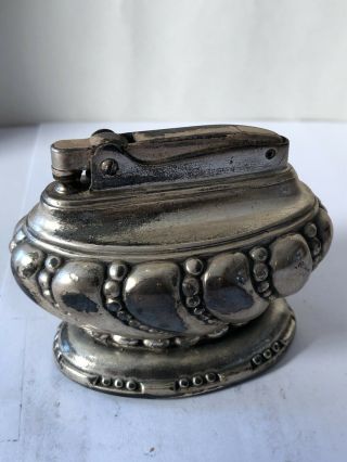 Vintage 1950s Ronson Crown Silver Plate Table Lighter