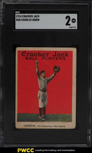 1914 Cracker Jack Charles Dooin 38 Sgc 2 Gd