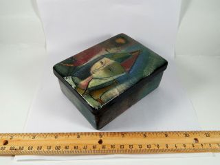 Vintage Signed Polia Pillin Mid Century Modern Pottery Covered Box