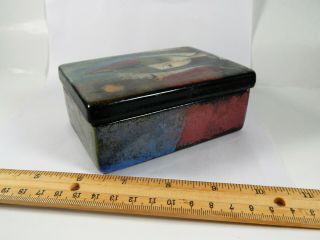 Vintage Signed POLIA PILLIN Mid Century Modern Pottery Covered Box 4