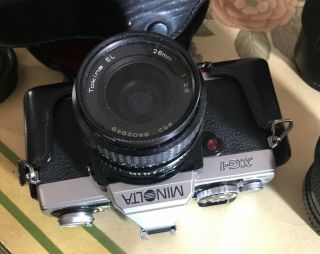 Vintage Minolta XG - 1 Camera & Accessories Case,  Lenses 2