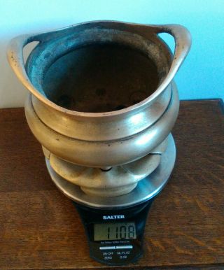 Chinese Large Bronze Censer and Lotus Stand.  Ming Xuande Seal Mark. 5