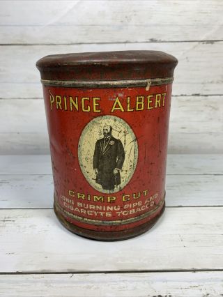 Vintage Prince Albert Crimp Cut Long Burning Pipe And Cigarette Tobacco Tin