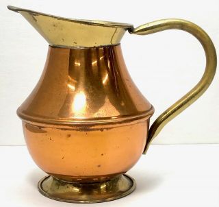 Vintage Brass & Copper Pitcher Linton Made In England