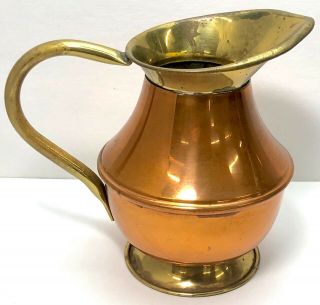 Vintage Brass & Copper Pitcher Linton Made in England 2