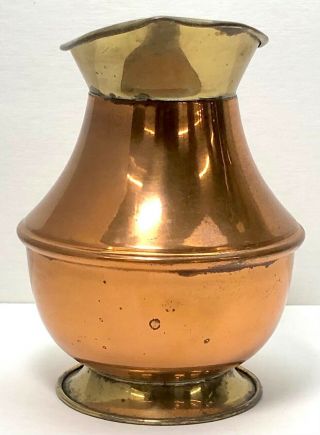 Vintage Brass & Copper Pitcher Linton Made in England 3