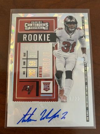 Antoine Winfield Jr.  2020 Contenders Cracked Ice Auto /22 Tampa Bay Rookie Rc