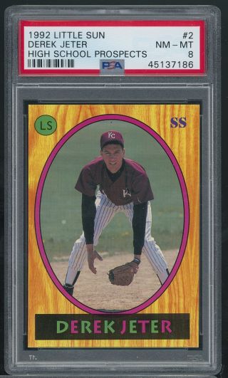 1992 Little Sun High School Derek Jeter 2 Psa 8 - Yankees (pre - Rookie)