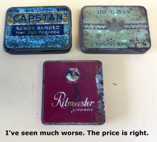 Three " Rusty " Tobacco Tins | For The Collector Who Can " Rust - Rid " & " Save " ✔️