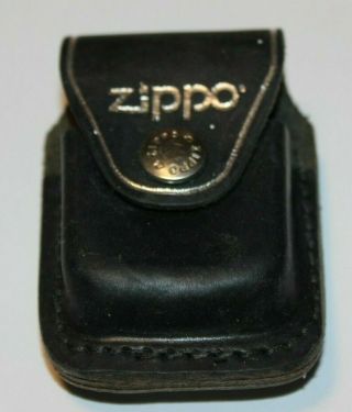 Vintage Zippo Black Leather Lighter Pouch Case Holder W/belt Clip Made In U.  S.  A.