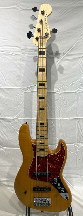 Fender Squier Vintage Modified Jazz Bass V - Natural Finish 5 String Bass Guitar