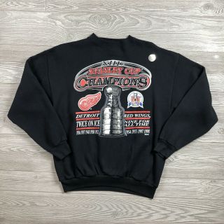 Vintage 98 Detroit Red Wings Crewneck Sweatshirt Mens Xl Nhl Stanley Champs K95