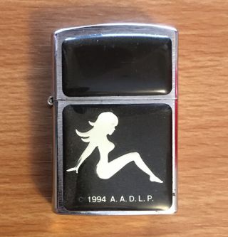 Aadlp 1993 Sexy Semi Mud Flap Girl Cigarette Lighter (trucker Zippo Pinup Lady)