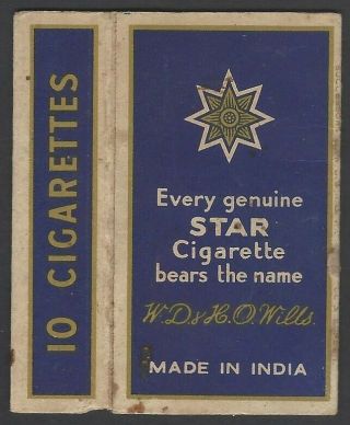 Vintage Star cigarette packet W.  D.  & H.  O.  Wills,  India 2
