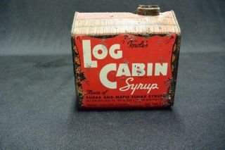 Vintage Towles Log Cabin Syrup Tin