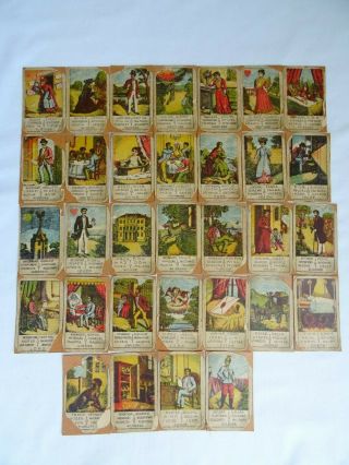 Antique Fortune Telling Tarot Card Gipsy Card Set Circa 1850