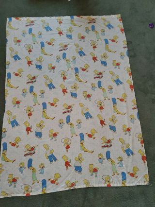 1990 The Simpsons Twin Bed Sheet Matt Groening Collectible Fabric Vintage