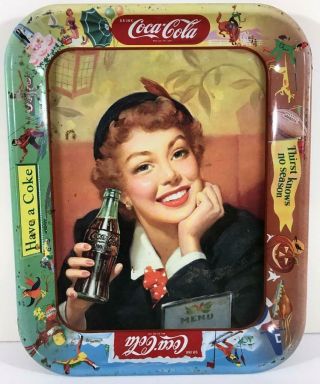Vintage Metal Coca Cola Tray - Thirst Knows No Season - 10 X 13.  25 "