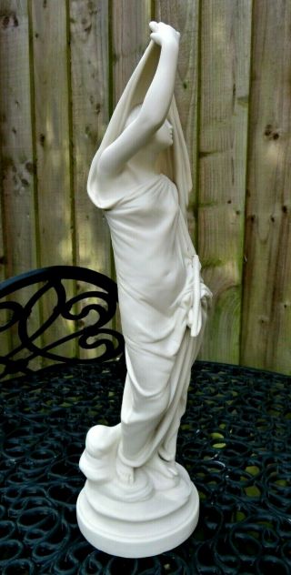 Antique 19thc Large Parian Figure Of A Lady Standing On Clouds C1870 - R&l