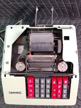 Vintage Hermes Model 167 - 12 Fully Mechanical Calculator - Adding Machine 5
