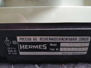 Vintage Hermes Model 167 - 12 Fully Mechanical Calculator - Adding Machine 6