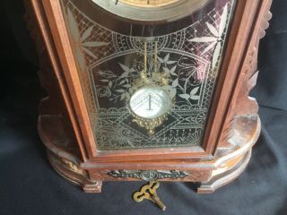 Large Antique Victorian Walnut Mirror Side Mantel Clock Poss Ansonia Triumph ? 4