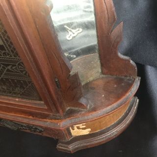 Large Antique Victorian Walnut Mirror Side Mantel Clock Poss Ansonia Triumph ? 6