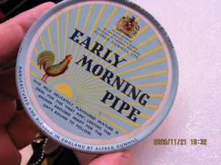Rare Alfred Dunhill Early Morning Pipe Tobacco Tin Vintage (20k2)