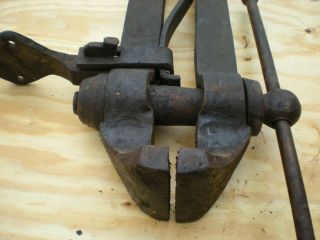 Antique post leg blacksmith vise,  large 6 