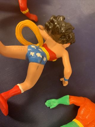Vintage DC Comics The Flash Superman Wonder Woman Aquaman PVC Action Figures 3