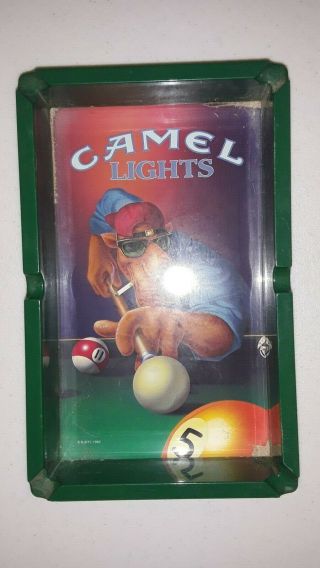 Vintage Tobacco 1992 Camel Lights Joe Camel Pool Plastic Cigarette Ashtray
