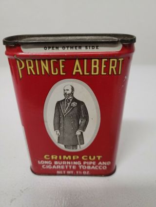 Vtg Prince Albert Crimp Cut Pipe & Cigarette Tobacco Tin Can Full 4.  25” Tall Usa