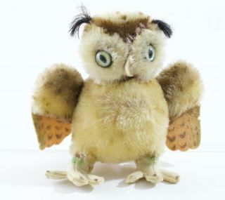 Vintage Steiff Wittie The Owl Standing 5” Tall No Button Ca 1950s/1960s?