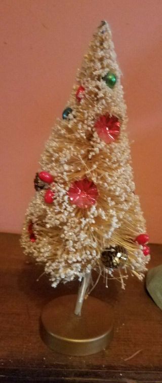 Vintage White Bottle Brush Christmas Tree With Mercury Ornaments