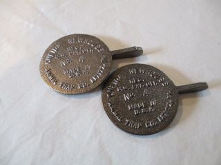 Newhouse Number 4 Trap pans.  / HUTZEL / Wolf Trapping / 2