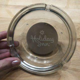 Vintage Holiday Inn Logo Clear Circle Ash Tray