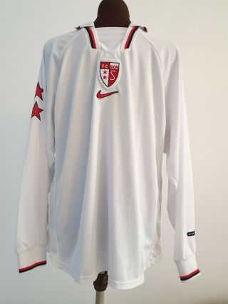 Official Vintage Nike Fc Sion (switzerland) L/s Football Shirt Size Adult Large