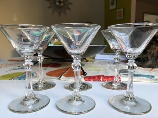 Vintage Martini Glasses Cocktail Glasses Knob Stem Libbey Set Of 8
