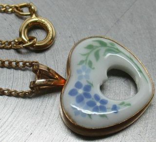 Vintage 1/20 14k Gold - Filled By Lenox Floral Heart Pendant & 18 " Necklace L@@k
