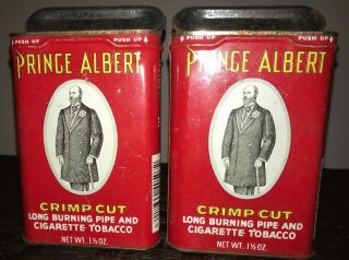 Vintage Prince Albert Tin Crimp Cut Cigar Pipe and Tobacco (2 Tins) - 2