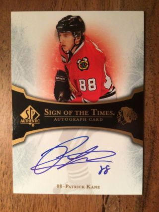 07/08 Sp Authentic Patrick Kane Rookie Sign Of The Times Auto St - Pk
