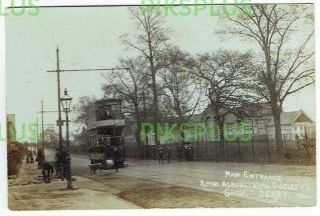 Old Tram Postcard Agricultural Show Entance Derby Real Photo Vintage 1906
