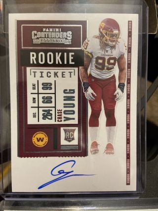 2020 Panini Contenders Chase Young Rookie Ticket Variation Auto Sp