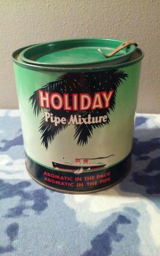 Holiday Pipe Mixture Empty Tobacco Tin