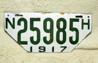 1917 HAMPSHIRE Porcelain VISITOR License Plate Tag - Non Resident 2