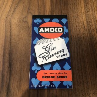 Vintage Amoco American Oil Company Bridge And Gin Rummy Score Pad Petrol