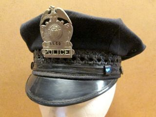 American Locomotive Company - Alco Plant Police Force Hat,  1940s 1950s W/ Badge
