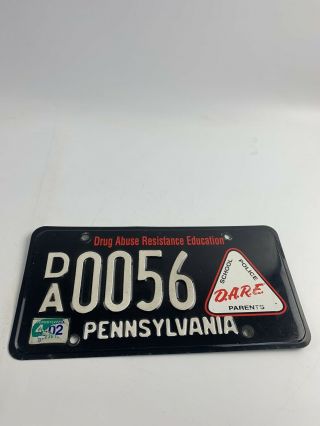 Pennsylvania Black Dare License Plate Police Drug Abuse Resistance Educationb297